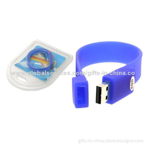 1, 2, 4, 8, 16, 32, 64GB Bracelet USB Flash Disks, Customized Logos and Colors Welcomed